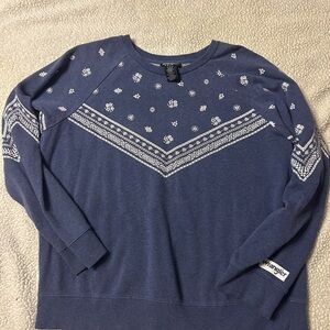 Wrangler Navy and White Patterned Crewneck Sweater